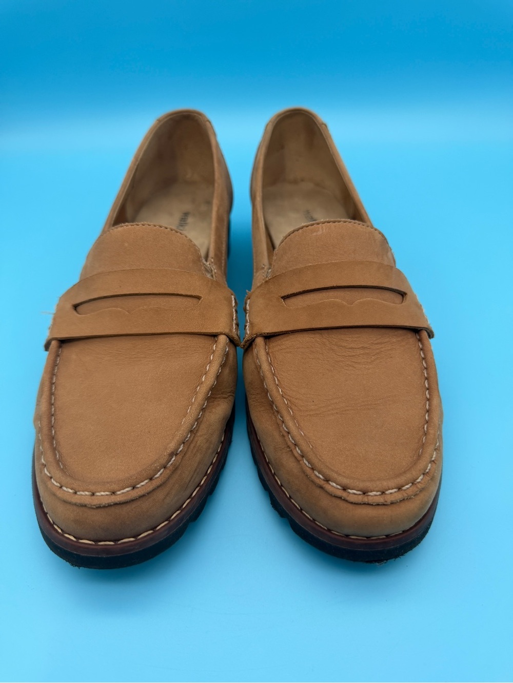 Walking Cradles Tan Leather Penny Loafers